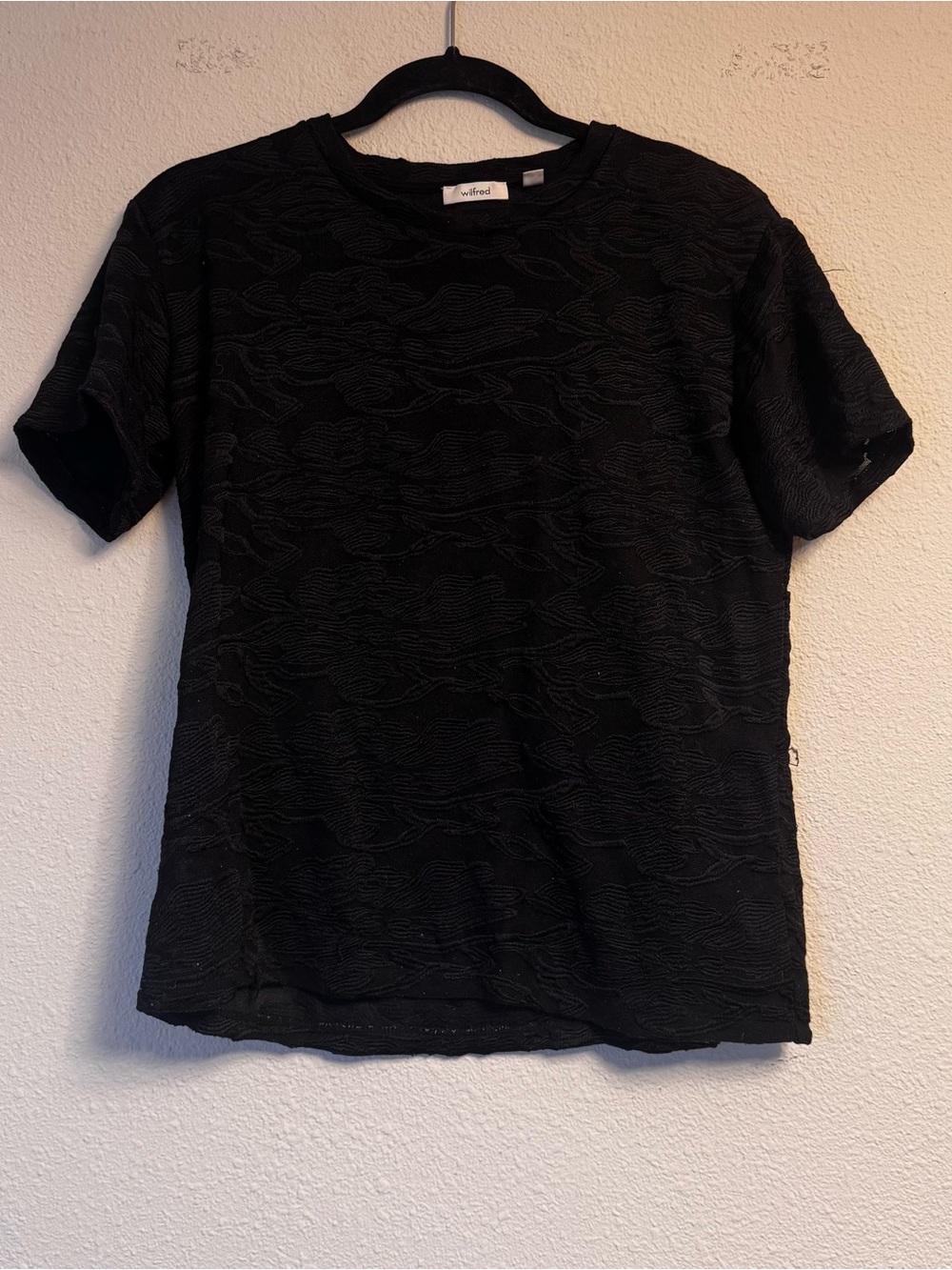 Wilfred Black Textured Short Sleeve Top